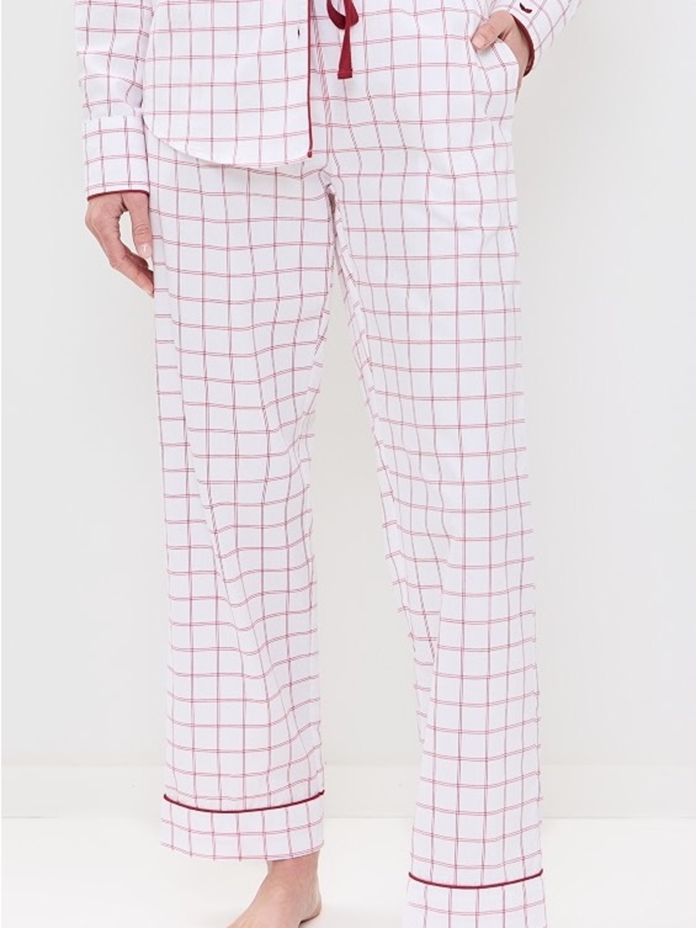 Petite Plume Boys Red White Windowpane Pajama Set Size 10